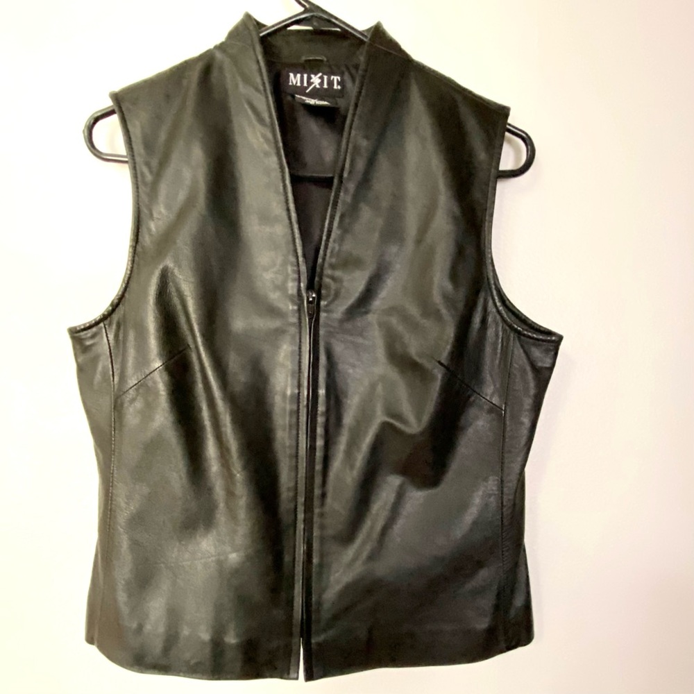 MixIt Black Leather Vest